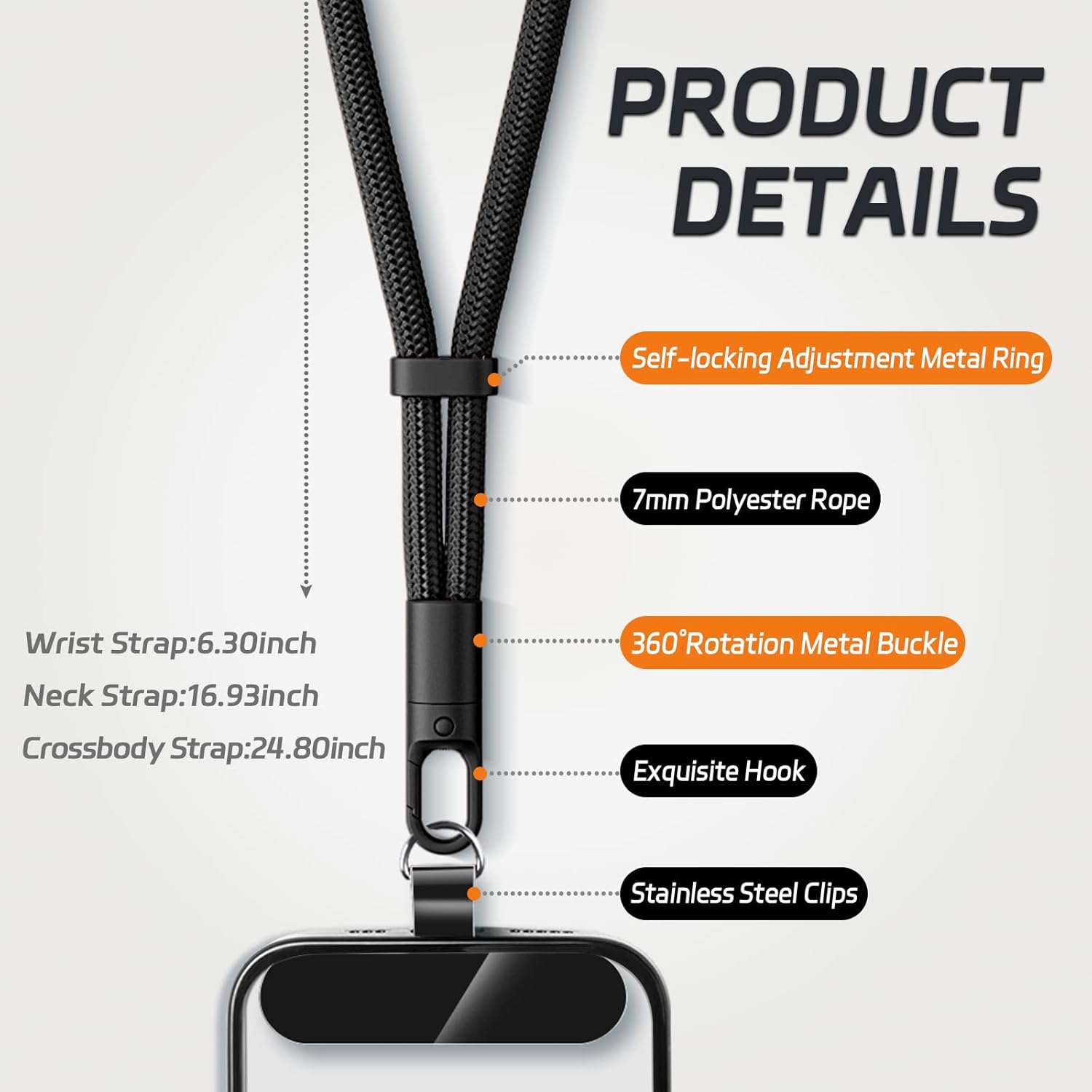 Universal Phone Lanyard with C - đánh giá và giá Crossbody Lanyard Neck Strap Case