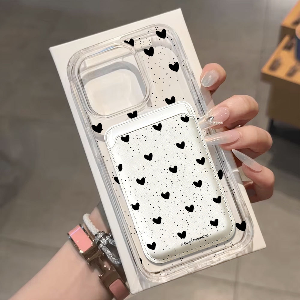 Full screen Polka Dot Heart Fo - đánh giá và giá Leather Wallet Card Holder Phone Cover