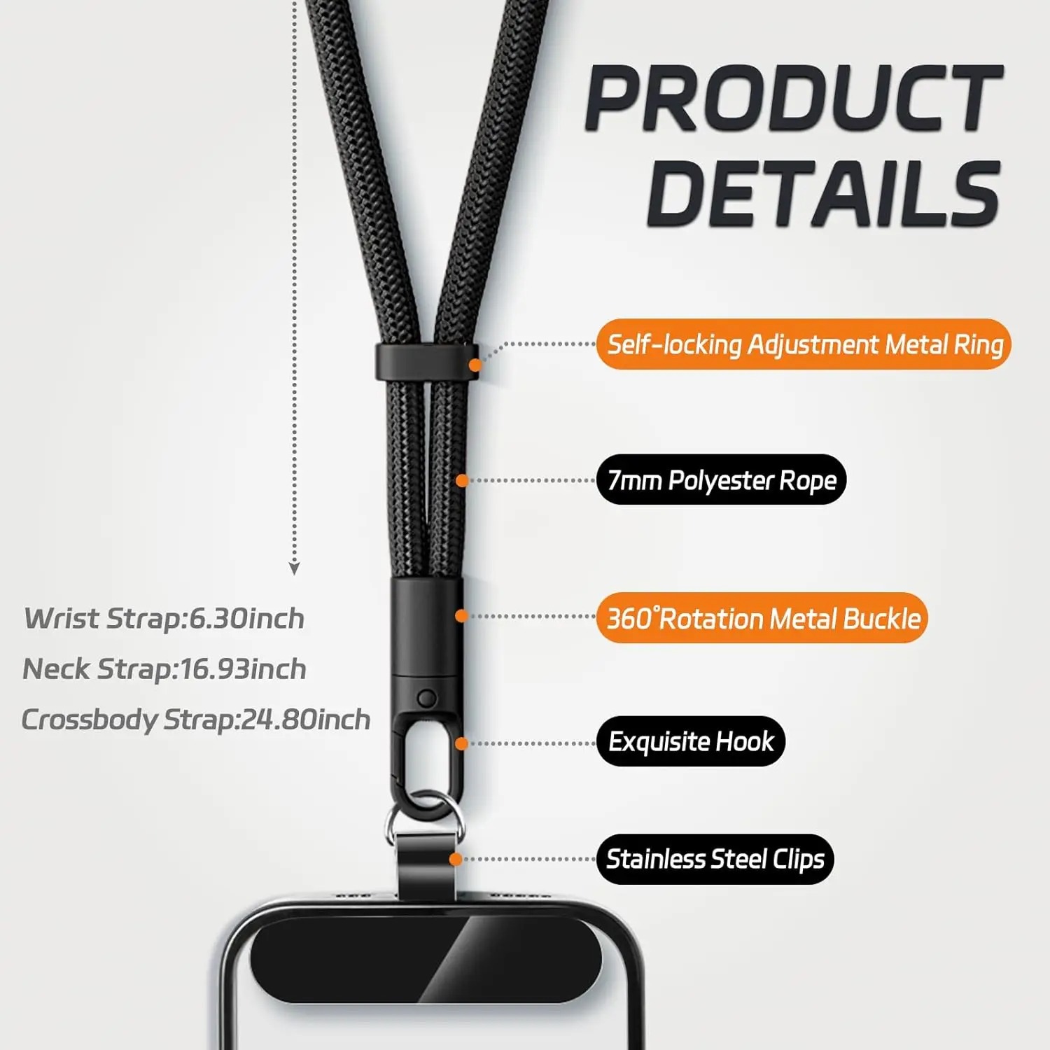 Universal Phone Lanyard with C - đánh giá và giá Crossbody Lanyard Neck Strap Case