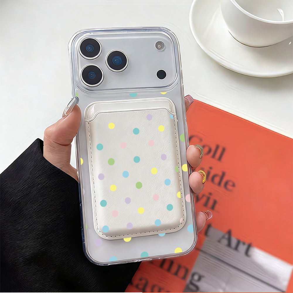 Colorful Polka Dot For Magsafe - đánh giá và giá Leather Wallet Card Holder Phone Cover