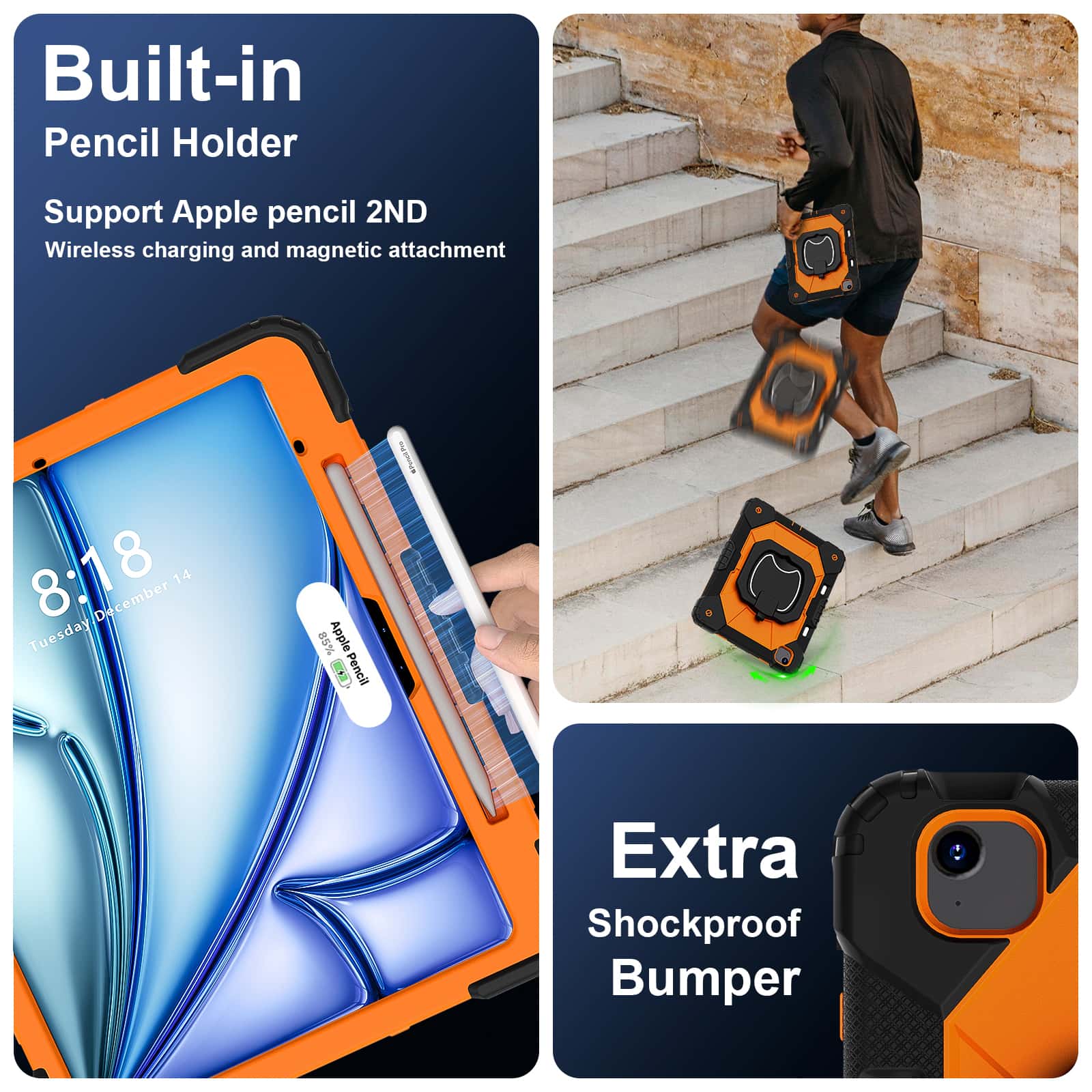 For iPad Pro 13 M5 Air 13 M4 M - đánh giá và giá Heavy Duty 360 Full Body Protective Case